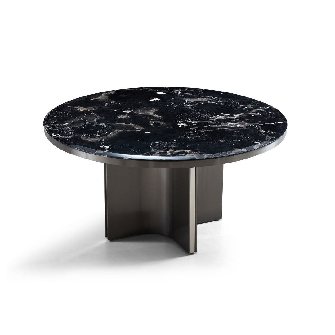 STEFANO Round Black Rose Dining Table Classic