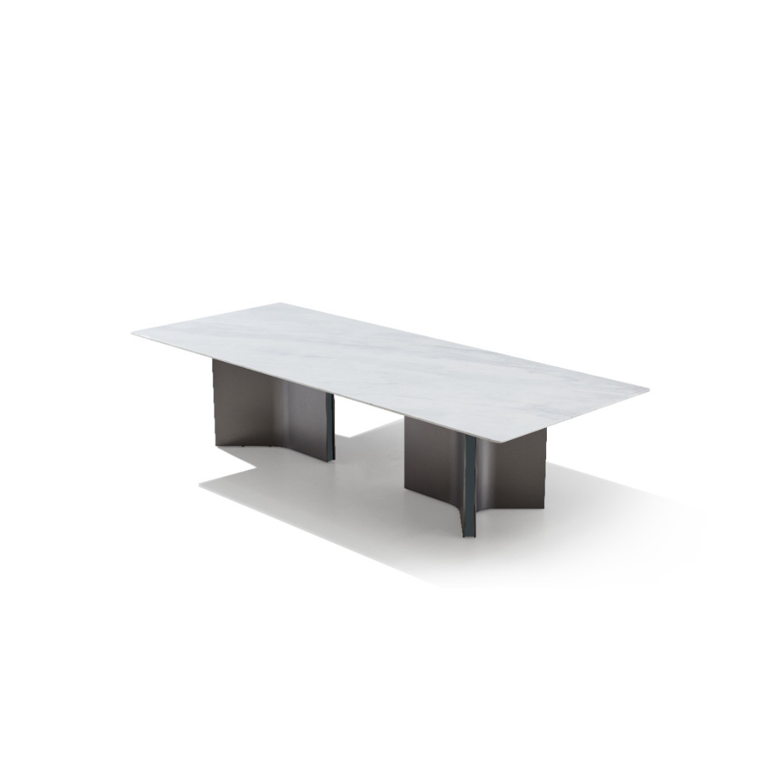 STEFANO Rectangular Volakas White Dining Table Premium