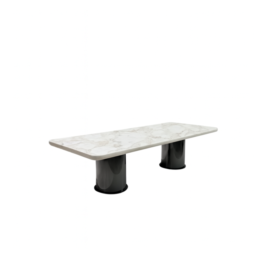 FERINO Rectangular Fendi White Dining Table Premium