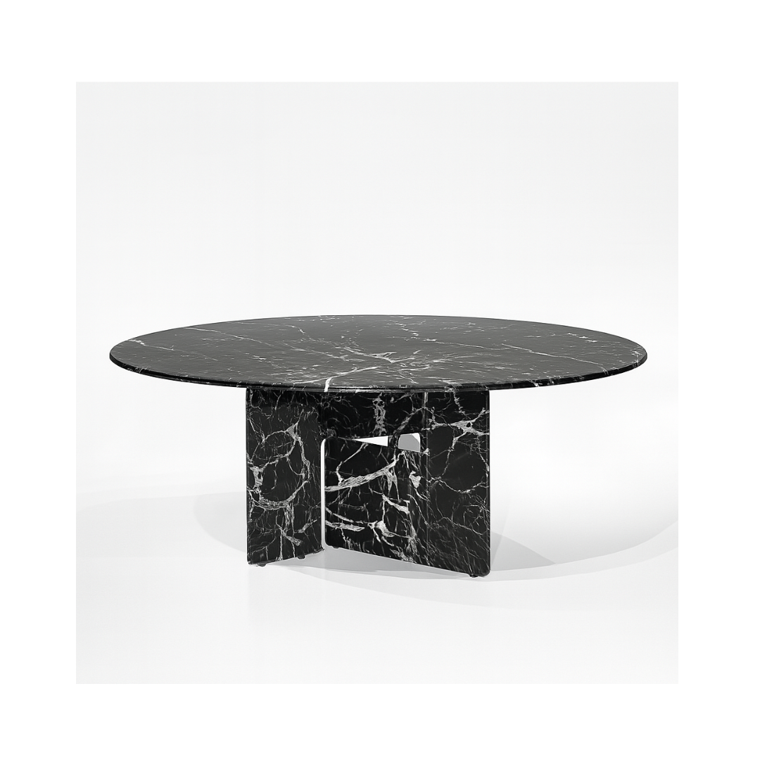 NIKO Round Bvlgari Black  Dining Table Premium