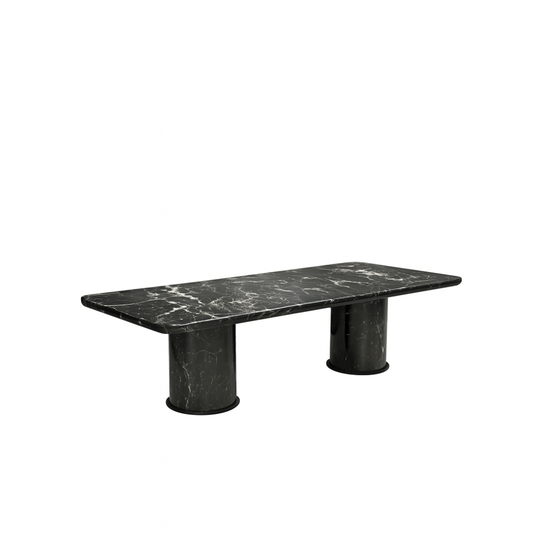FERINO Rectangular Italy Black Dining Table Premium