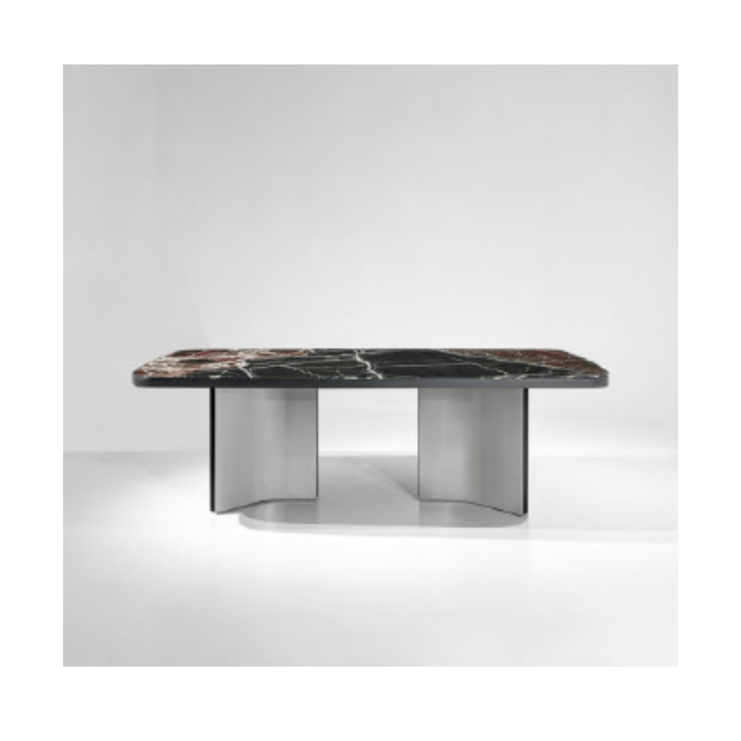 STEFANO Rectangular Rosso Levanto Dining Table Premium