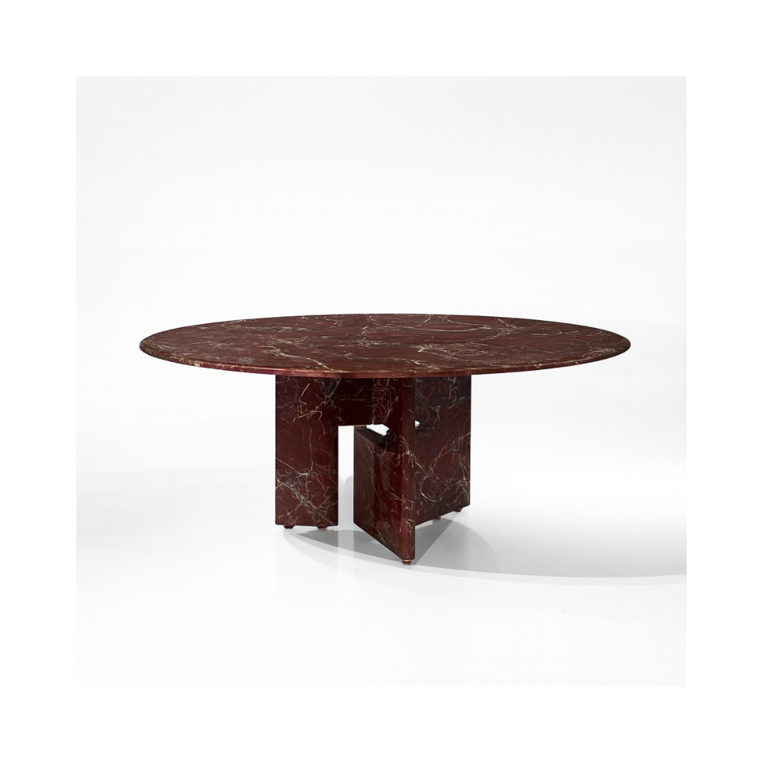 NIKO Round Rosso Levanto Dining Table Premium