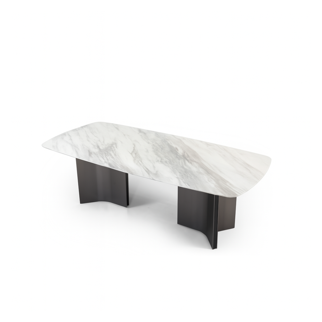 STEFANO Rectangular Fendi White Dining Table Classic