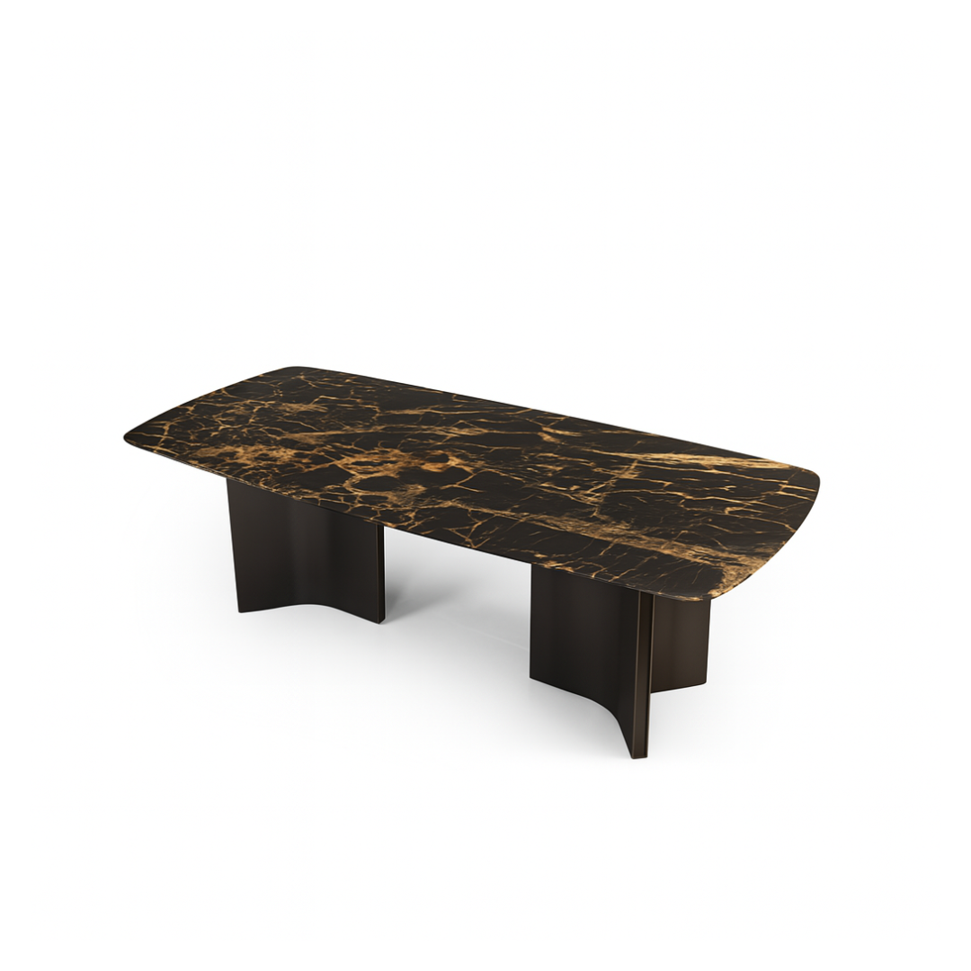 STEFANO Rectangular Italy Black Dining Table Classic