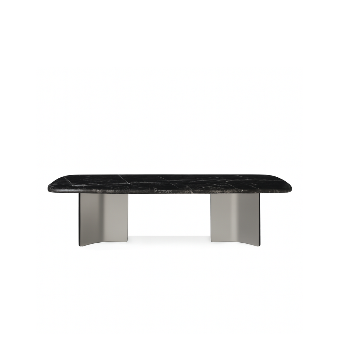 STEFANO Rectangular Black Marquina Dining Table Premium
