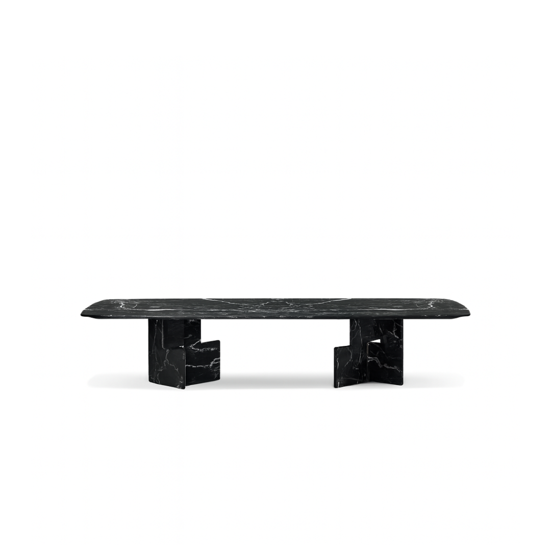 NIKO Rectangular Black Marquina Dining Table Premium