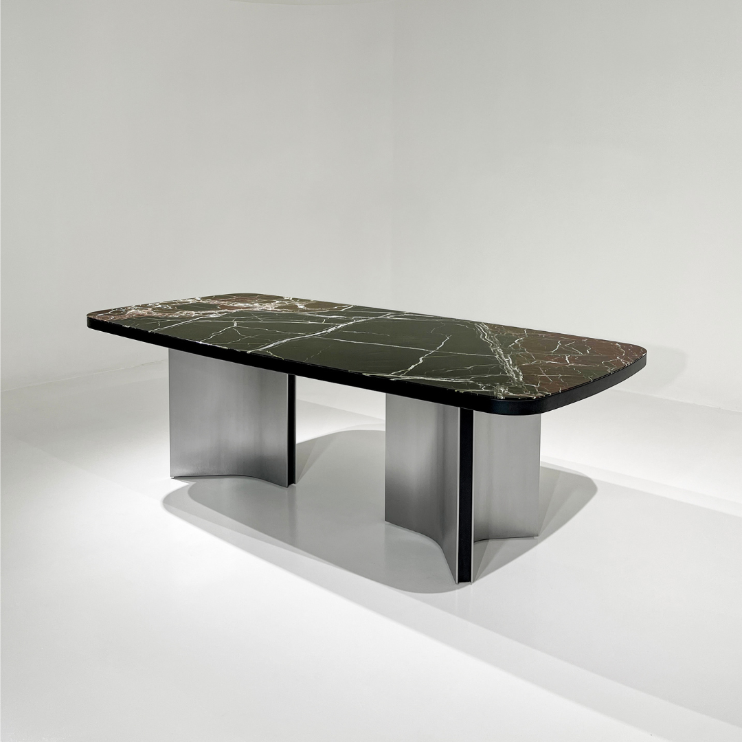 STEFANO Rectangular Verde Lepanto Dining Table Premium