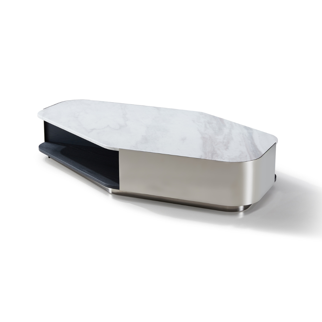 ALVERO Model 2 Volakas White Coffee Table Classic