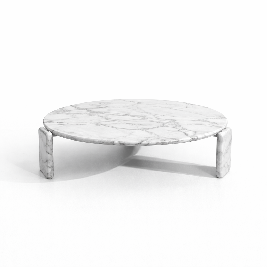 CORVELLI ROUND CARRARA COFFEE TABLE PREMIUM