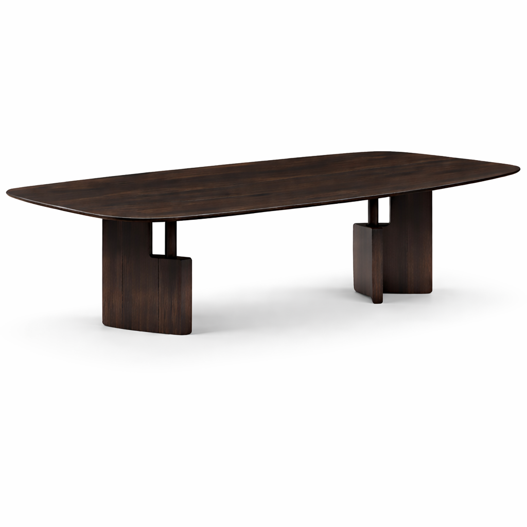 NIKO RECTANGULAR BLACK ELM VENEER DINING TABLE PREMIUM