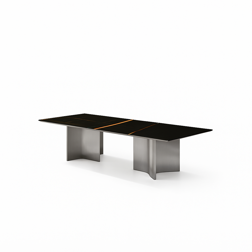 STEFANO Rectangular Laurent Black Dining Table Premium
