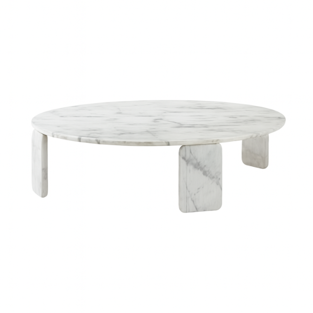 CORVELLI Round Carrara Coffee Table Premium