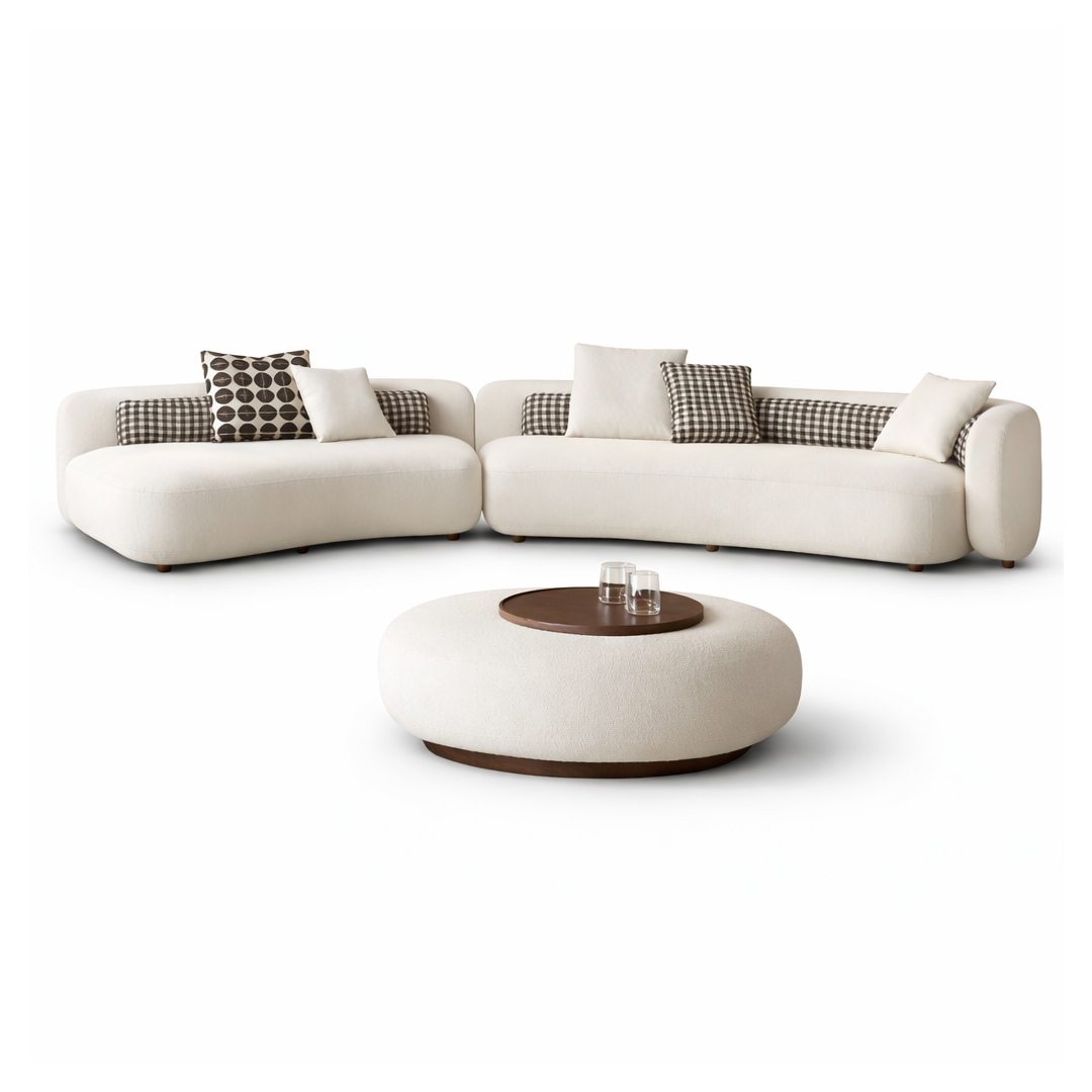 BEIZ SOFA WITH OTTOMAN